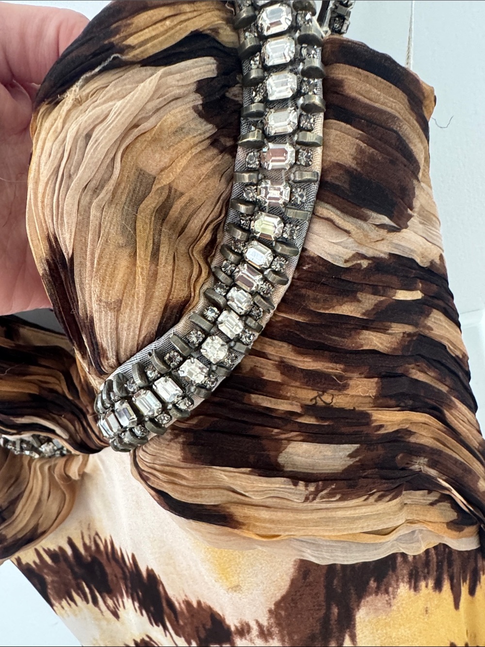 Vintage Roberto Cavalli Beaded Cross-Strap Animal-Print Gown - Picture 5 of 12